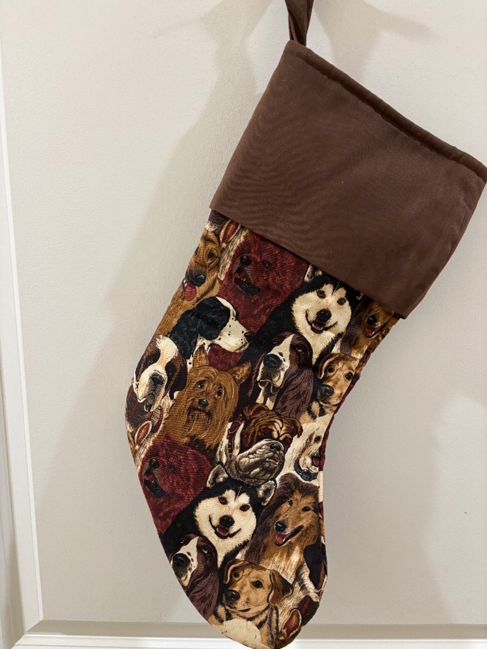 Handmade crafted Dog Holiday Stocking